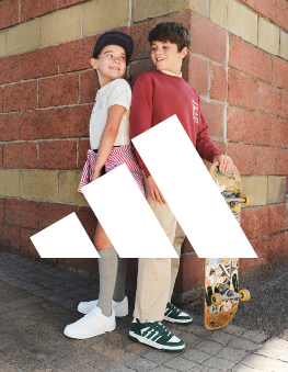 Happy kids with adidas sneaker in a retro look