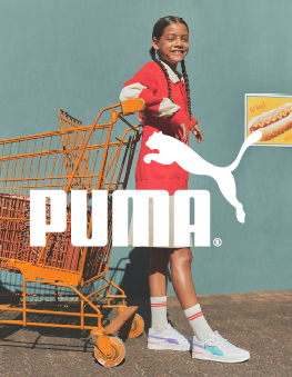 Girl with a shopping cart and puma sneakers