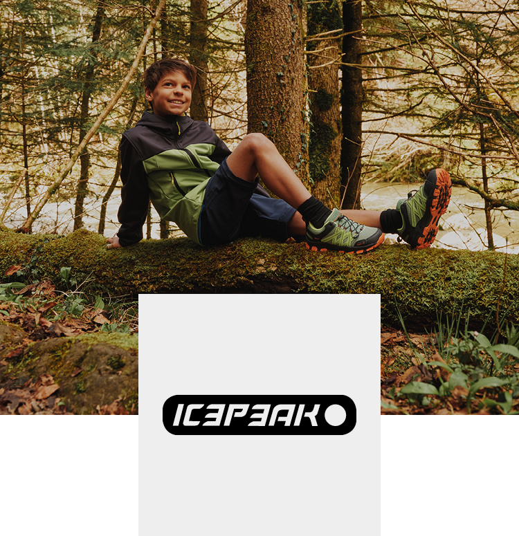 Boy outdoors with icepeak clothes