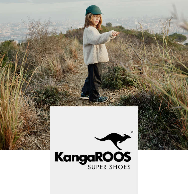 Outdoor girl with kangaroos shoes