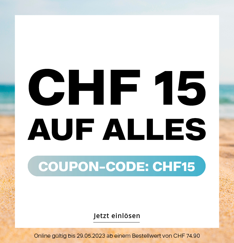 CHF 15 auf alles mit Coupon Code CHF15