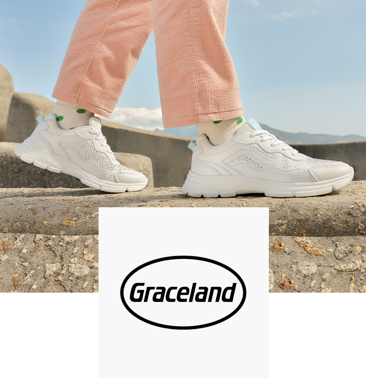 Girl wearing a Graceland sneaker with glitter on a sunny concrete wall