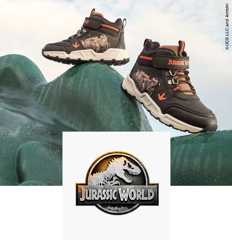 Jurassic World Boots und Logo