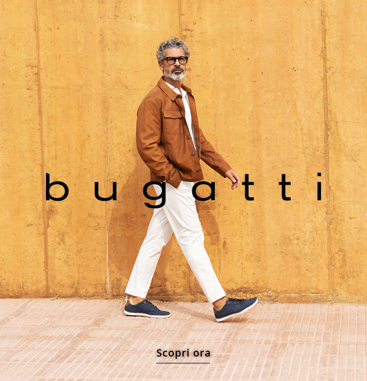 Uomo a piedi con occhiali da sole e scarpe basse Bugatti